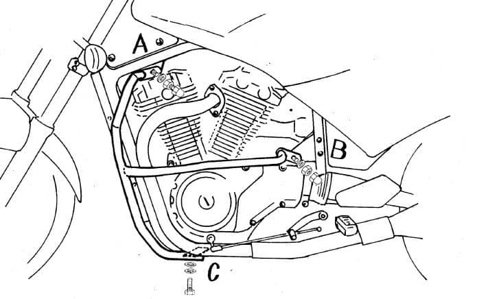Suzuki VX 800 [1990-1995] - barre de protection des moteurs