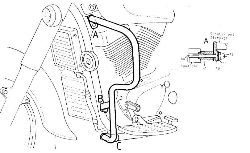 Suzuki VL 1500 Intruder [1998-2007] - barre de protection des moteurs