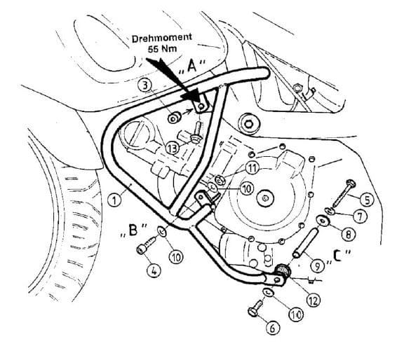 Suzuki SV 650 [1999-2002] - barre de protection des moteurs