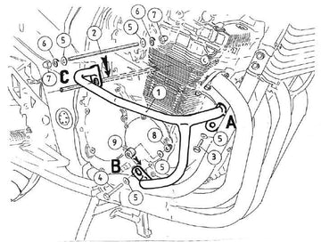 Suzuki GSF 650 [2005-2006] - barre de protection des moteurs