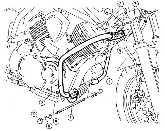 Yamaha BT 1100 Bulldog [2001-2006] - Motorschutzbügel chrom