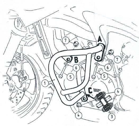 Yamaha FZ 6 [2004-2010] - Barra di protezione del motore