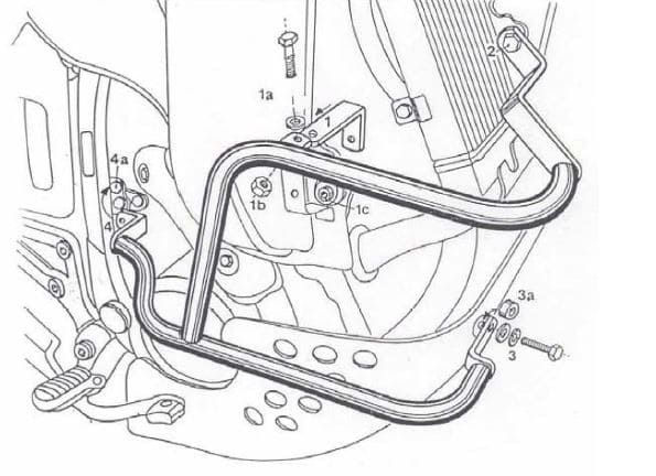 Honda XRV 650 [1988-1992] - barre de protection des moteurs