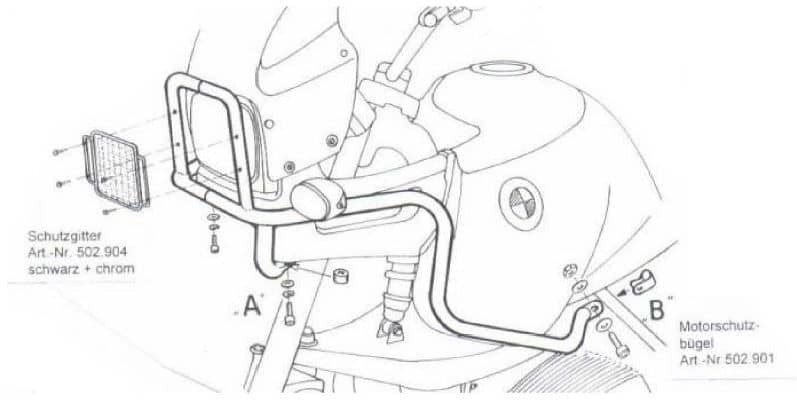 BMW R 850 GS [1994-2000] - barre de protection des réservoirs
