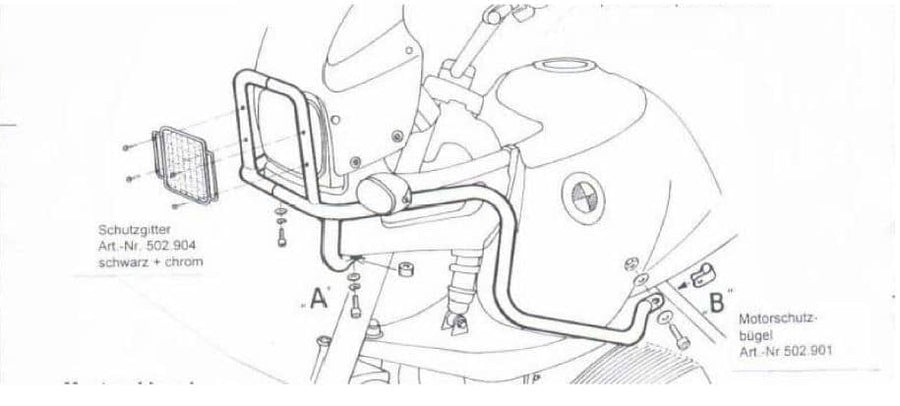 BMW R 850 GS [1994-2000] - barre de protection des réservoirs