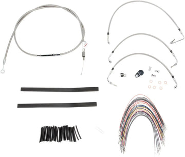 Harley Davidson FLHTC [MARCHIO BURLY] - Kit completo cavo manubrio/linea freno in acciaio inossidabile - 0