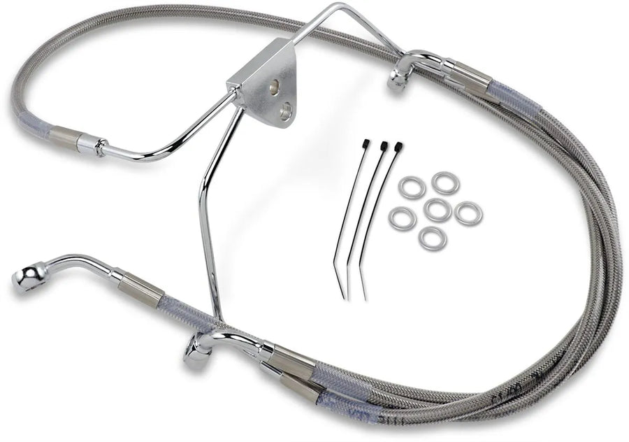 harley davidson flhtcui [DRAG SPECIALTIES] - Kit de conduite de frein rallongée en acier inoxydable