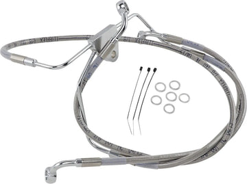 harley davidson flhtc [DRAG SPECIALTIES] - Kit de durites de frein rallongées en acier inoxydable