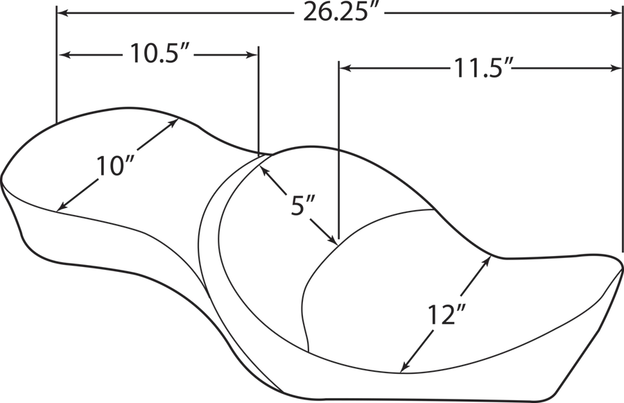 harley davidson touring [DRAG SPECIALTIES] – vinyl double-trough seat