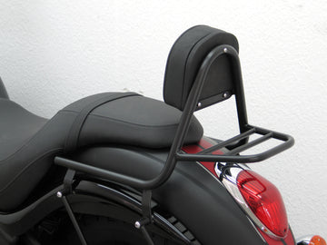 Kawasaki VN 900 Custom [2007-2017] - Sissy bar made of pipe with pillows and luggage rack, black