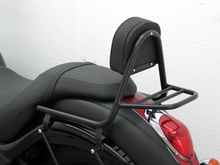 Kawasaki VN 900 Custom [2007-2017] - barre de sissy en tuyau avec oreillers et porte-bagages, noir