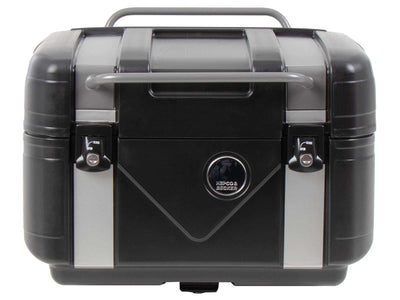 Topcase [Hepco & Becker] - Gobi Black Edition mit silbernen Inlays – für Topcaseträger