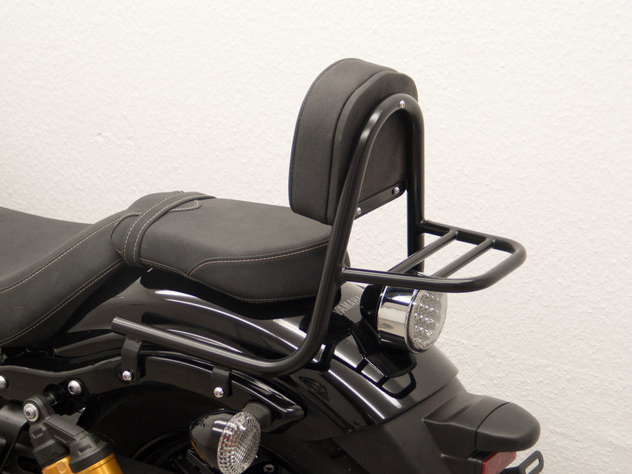Yamaha XV 950 R [2013-2020] - Sissybar made of pipe with pillow and luggage rack, black