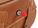 Motorradtasche [Hepco & Becker] - Leder Buffalo sandbraun links – Rohrpacktaschenhalter