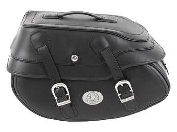 Motorradtasche [Hepco & Becker] - Leder Buffalo schwarz links – Rohrpacktaschenhalter