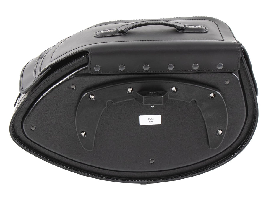 Motorradtasche [Hepco & Becker] - Leder Buffalo schwarz links – Rohrpacktaschenhalter