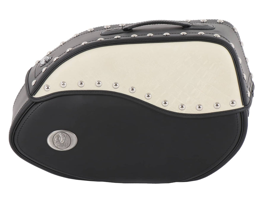 Motorradtasche [Hepco & Becker] - Leder Ivory rechts – Rohrpacktaschenhalter