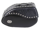 Motorradtasche [Hepco & Becker] - Leder Ivory schwarz rechts – Rohrpacktaschenhalter