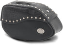 Motorradtasche [Hepco & Becker] - Leder Ivory schwarz links – Rohrpacktaschenhalter