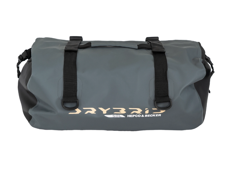 Motorradtasche [Hepco & Becker] - Drybrid Bag 50L Motorrad Gepäckrolle wasserdicht – Gurtbefestigung