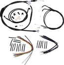 Harley Davidson Fxst [BURLY BRAND] - Kit completo di cavi/linee manubrio in vinile nero per Ape Hangers-1