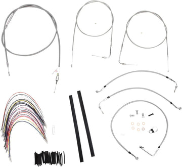 harley davidson flhri [BURLY BRAND] – Komplettes Edelstahl-Lenkerzug/Bremsleitungs-Kit