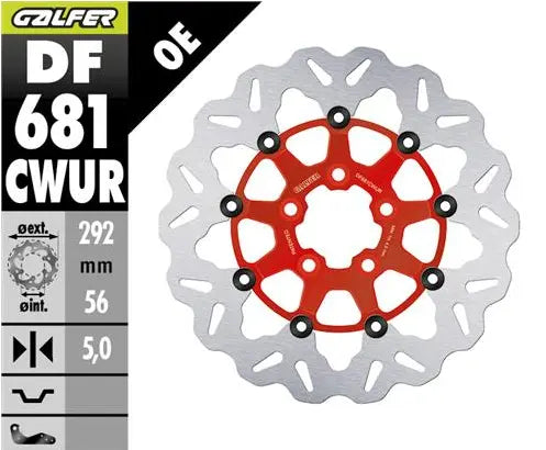 Harley-Davidson Xlh 883 Sportster [2000, 2003] - Floating Wave Brake Disc - Finish: Red, Silver, Stainless Steel - Image 1
