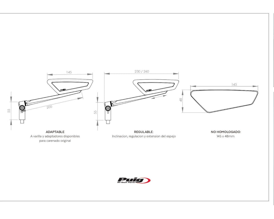 KTM 890 DUKE R [2025] – Specchietto retrovisore per parabrezza e carenatura HyperNaked