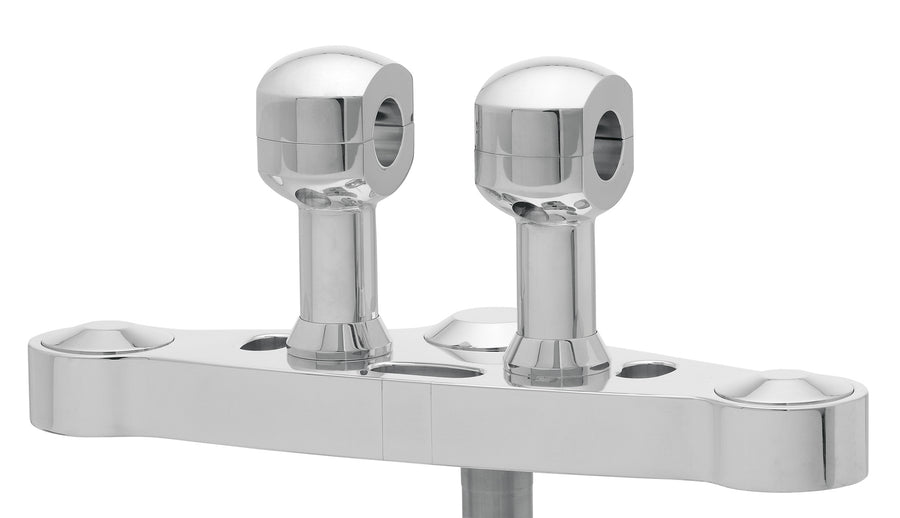 Alu-Riser für Lenker mit 31 - Alu-Riser für Lenker mit 31,75 mm (1 1/4′) Ø, 75 mm hoch, poliert. Mit 1/2″ UNC Gewinde.