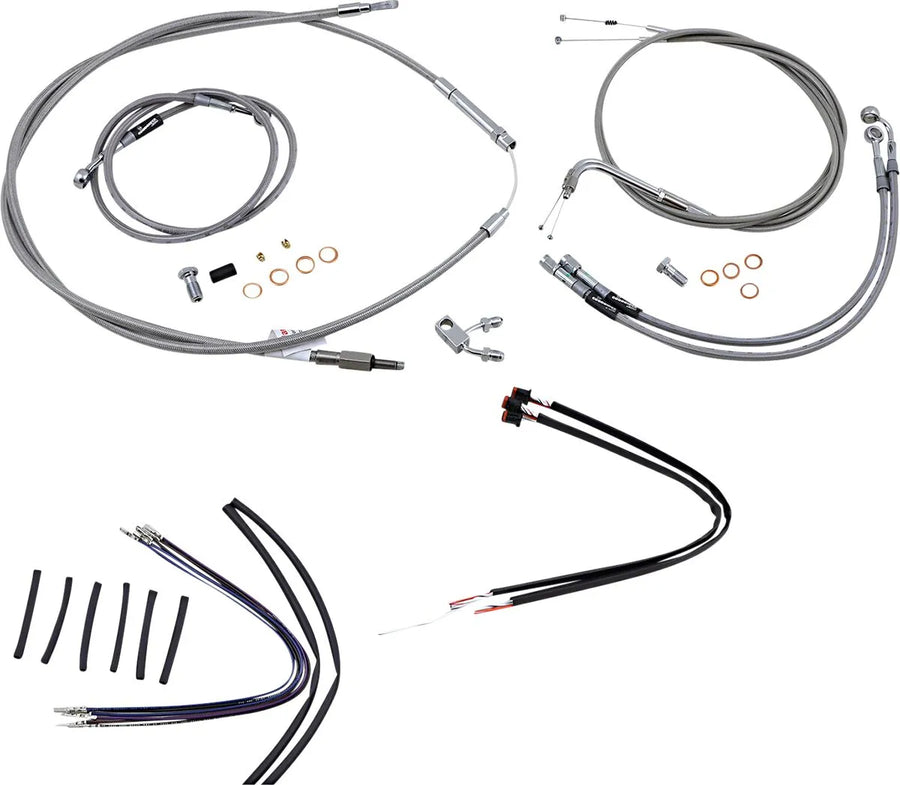 Harley Davidson FXSB [BURLY BRAND] - Kit completo cavo manubrio/linea freno intrecciato in acciaio inossidabile