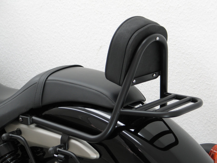 Honda Shadow VT 750 C Black Spirit [2010-2011] - Bar sissy en pipe avec oreillers et porte-bagages, noir