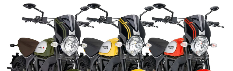 DUCATI SCRAMBLER 800 ICON DARK [2025] – Visière de pare-brise RetroVision – Teintée