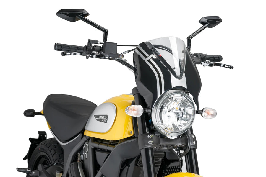 DUCATI SCRAMBLER 800 ICON DARK [2025] – RetroVision Windschild Visier – Schwarz