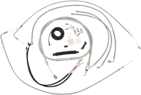Harley Davidson Fxsb [LA CHOPPERS] – Komplettes Edelstahl-geflochtenes Lenkerzug-/Bremsleitungs-Kit