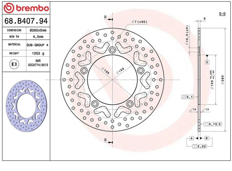 Kymco Ak 550 [BREMBO] - Series Oro rigid brake disc - 68B40794