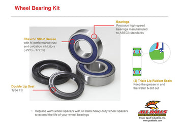 Ktm Adventure 950 [ALL BALLS] - KIT CUSCINETTI RUOTA POSTERIORE PER 640 LC4 '05, ADVENTURE 950 '04-05