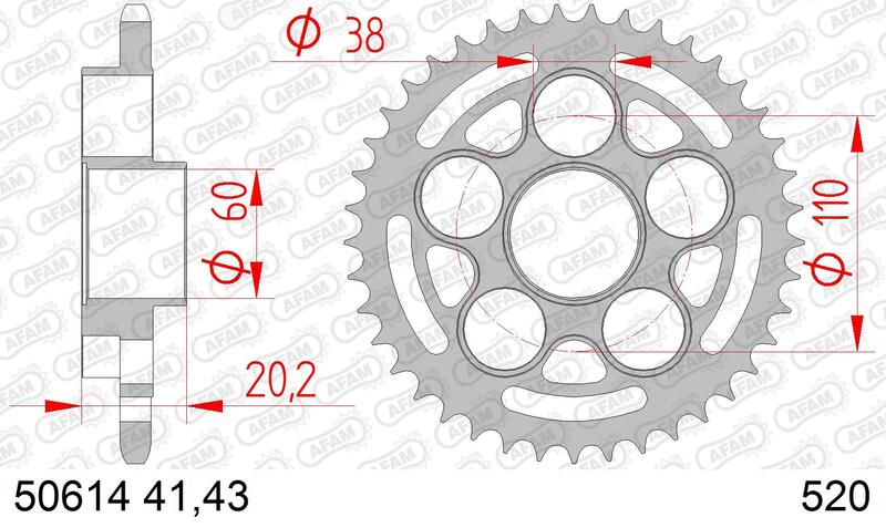 Ducati Hypermotard 950 [AFAM] - Pignon acier standard - 520