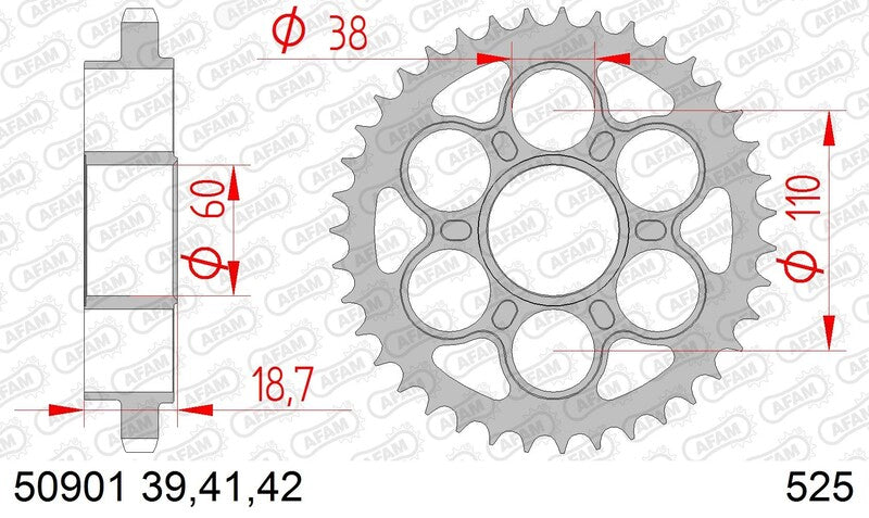Ducati Monster 1200 [AFAM] - Corona acciaio standard - 525