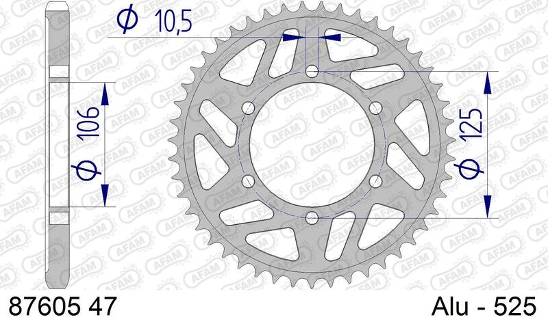 Triumph Street Triple 675 [AFAM] - Sprocket Aluminum Standard - 525