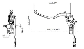 Ducati Panigale 1199 [BREMBO] - Pompa frizione Ø15x19mm titanio - 0