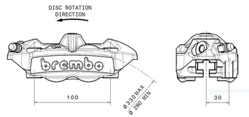 Ducati Diavel 1200 [BREMBO] - Etrier de frein avant gauche M4 titane Ø34mm - 0