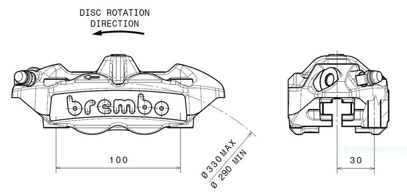 Ducati Diavel 1200 [BREMBO] - M4 Bremssattel vorne rechts Titan Ø34mm