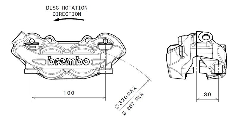 Hypermotard 1100 [BREMBO] - Pinza freno anteriore sinistra P4 titanio Ø32mm