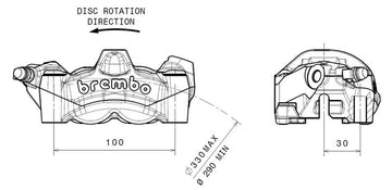 Ducati Monster 1200 [BREMBO] - Pinza freno anteriore sinistra M50 titanio Ø30mm - 0