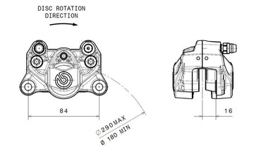Ducati Monster 1200 [BREMBO] - Bremssattel hinten Ø34mm Schwarz - 0