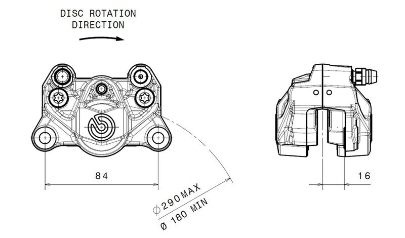 Hyperstrada 821 [BREMBO] - Bremssattel hinten Ø34mm Titan