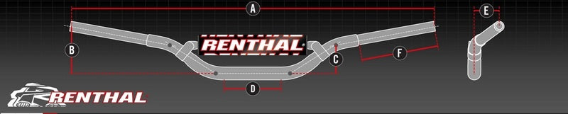 Yamaha Yz 450 [RENTHAL] - Lenker Twinwall Villopoto/Stewart Hart eloxiert mit Polster