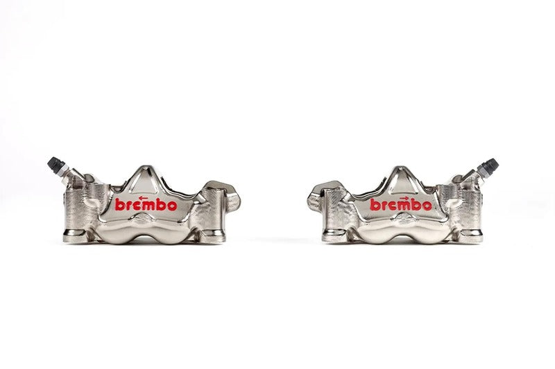 Triumph Speed ​​Triple 1200 Rs [BREMBO RACING] - Coppia GP4RX - pinze freno 1mm (lavorate CNC - cromate) (con pastiglie)