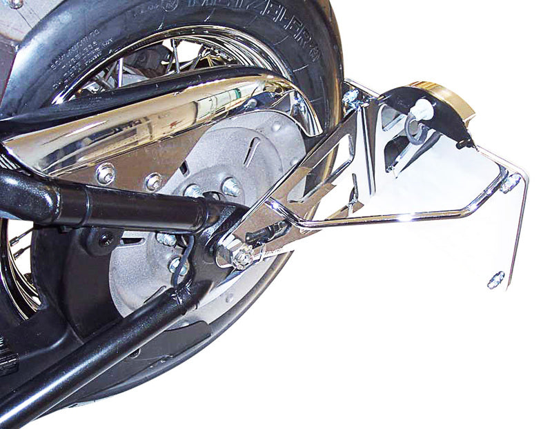 Kawasaki Vn 900 Cla [BURCHARD EXCELLENCE] - Seitlicher Kennzeichenhalter mit Teilegutachten, Kawasaki VN 900 Custom /Classic, chrom