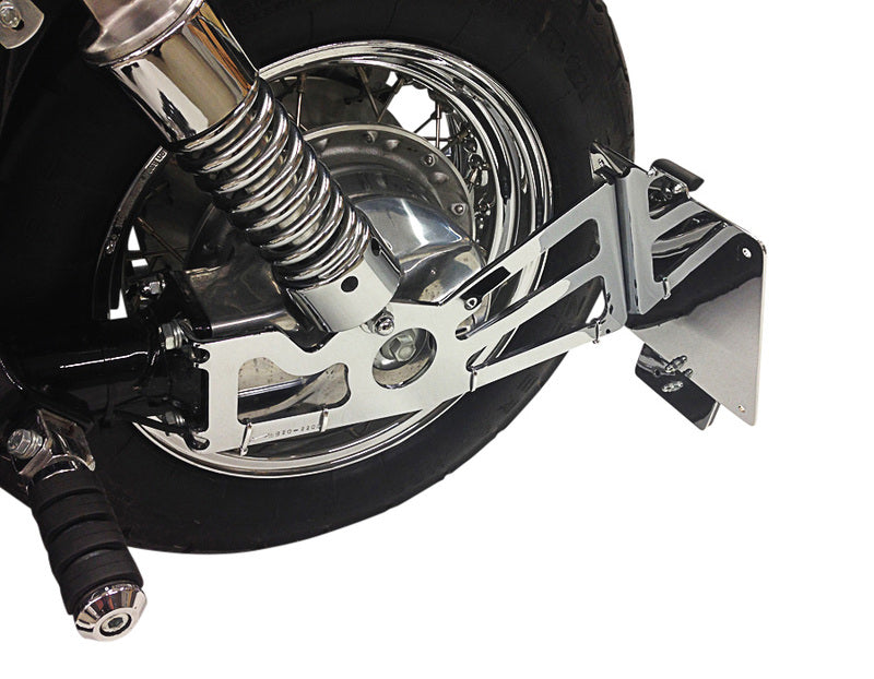 Kawasaki Vn 1600 Mean Streak [BURCHARD EXCELLENCE] - Support de plaque d'immatriculation latéral avec certificat de pièces, Kawasaki VN 1500 Vulcan /Classic, chromé